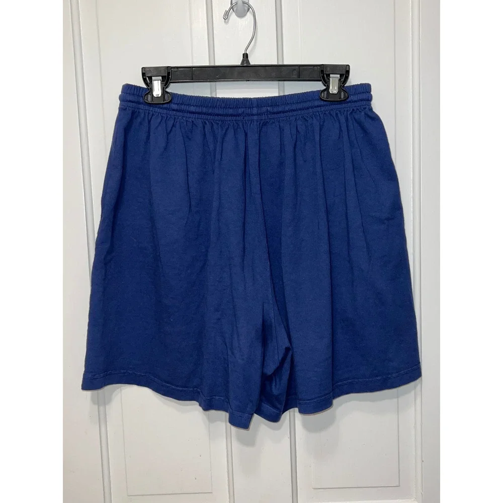 Fresh Produce Navy Blue Cotton Jersey Shorts Womens XXL Made in USA Drawstring